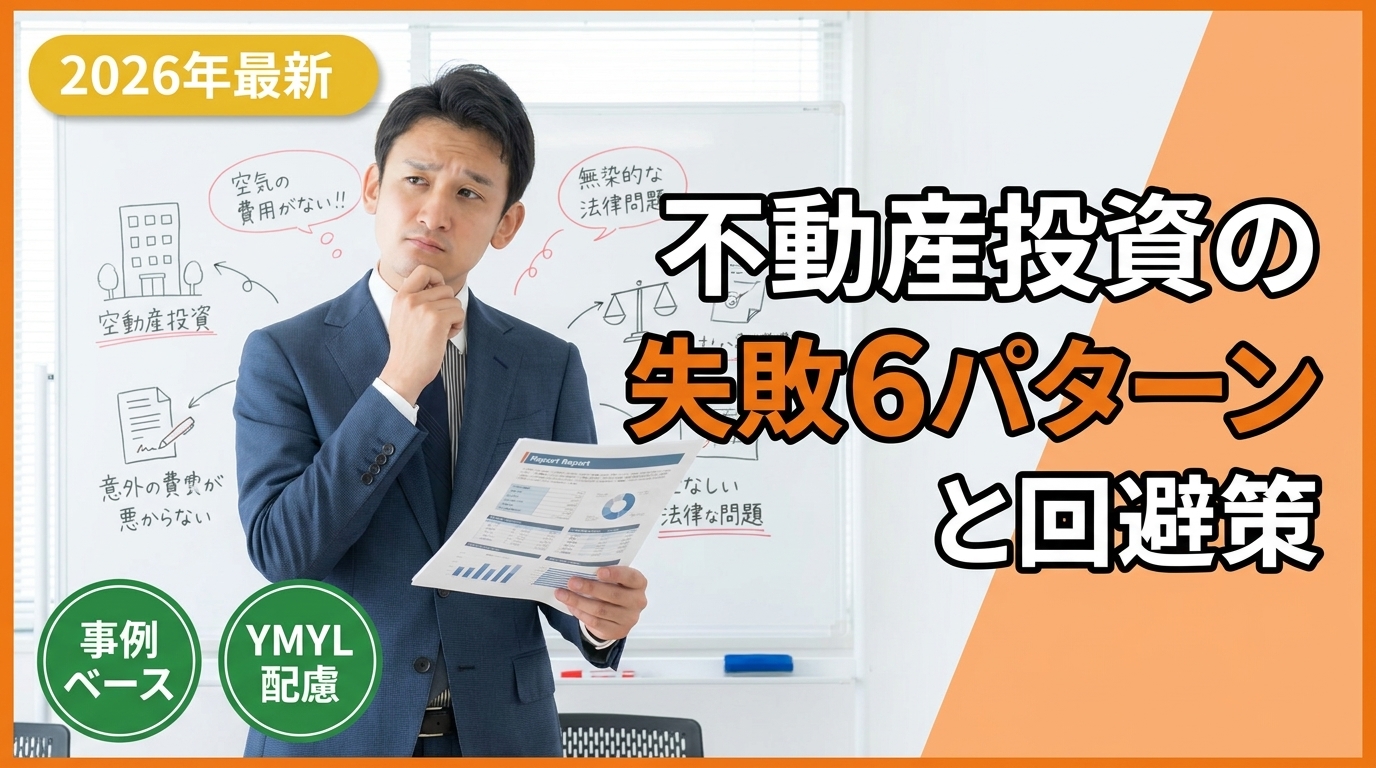 不動産投資の失敗パターン6つと回避策